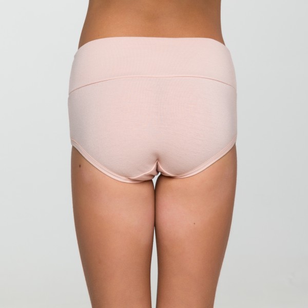 Calcinha Cós Super Largo Infantil  Nude em Algodão Egípcio