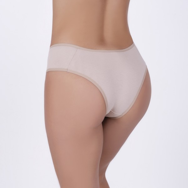 Calcinha  Algodão Egípcio Areia Detalhe Renda Frontal