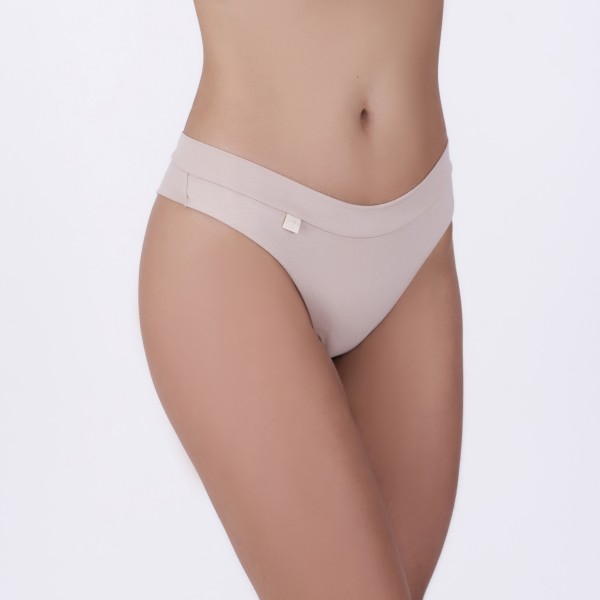 Tanga Fio Duplo em algodão Egípcio Areia