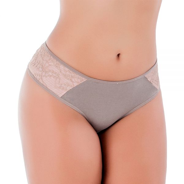 Tangão Lateral Renda Forrada Areia em Algodão Egípcio